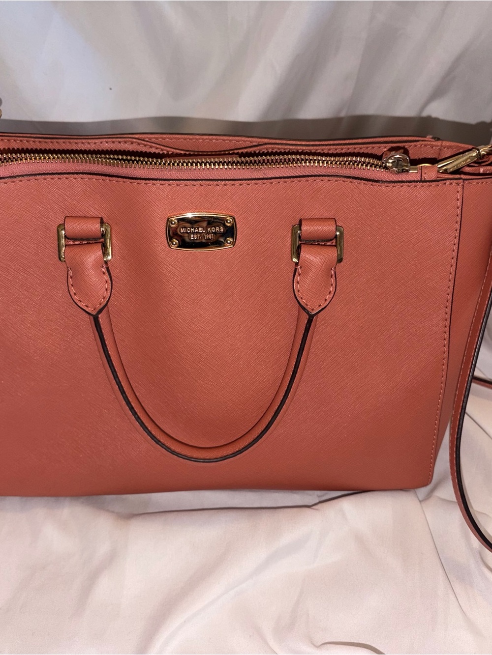 Michael Kors Mauve Saffiano Leather Satchel